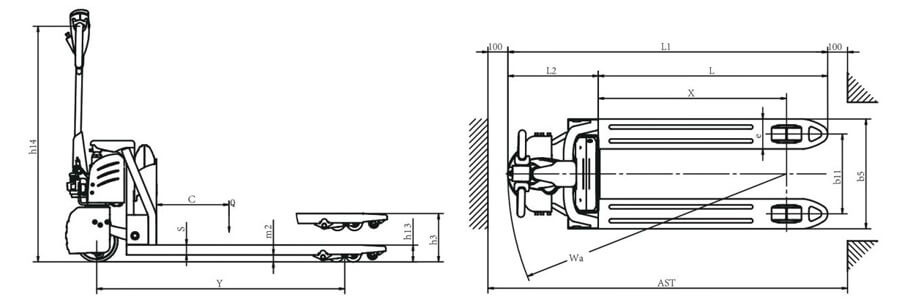 Xe Nâng Tay điện 2 Tấn Heli Cbd20j Li S 2