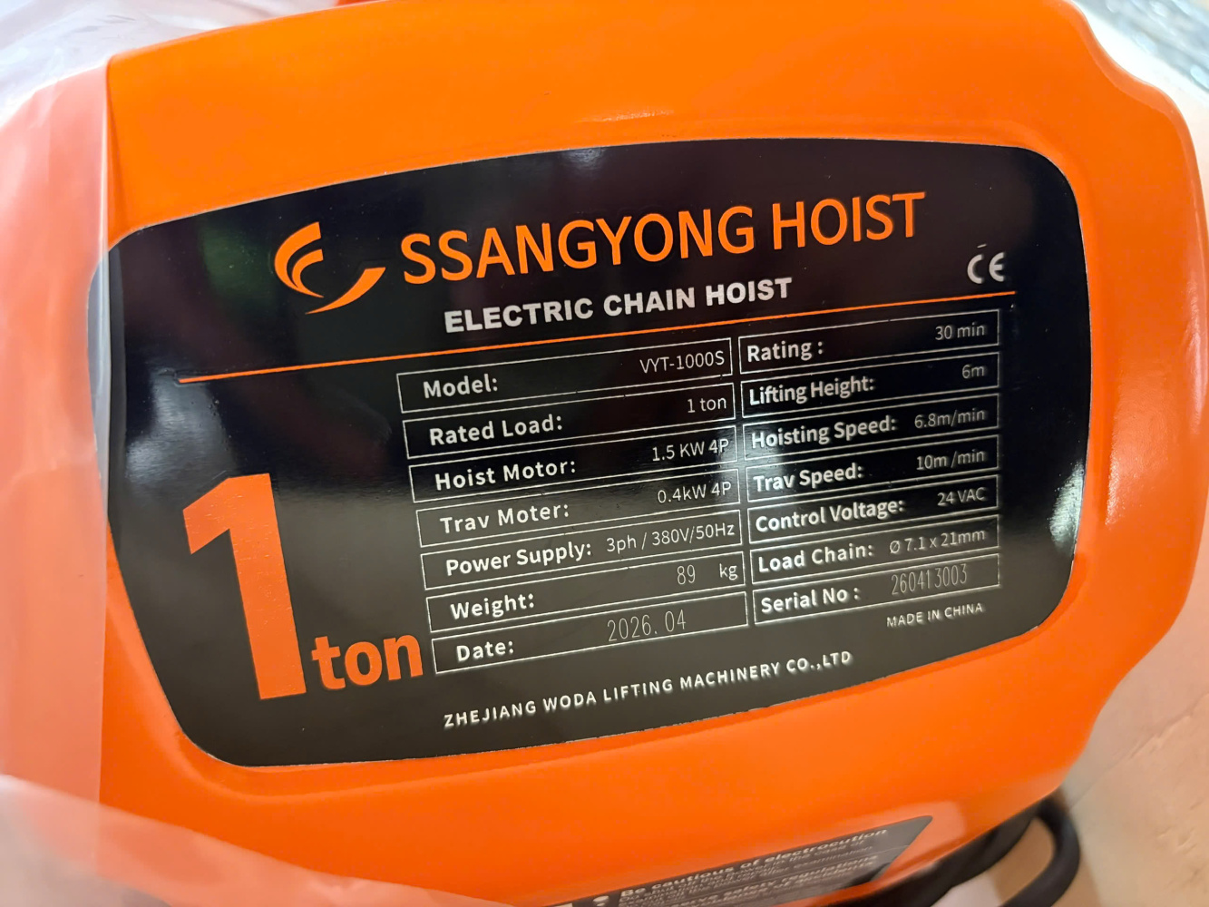 palang xich dien 1 tan di chuyen VYT-1000s